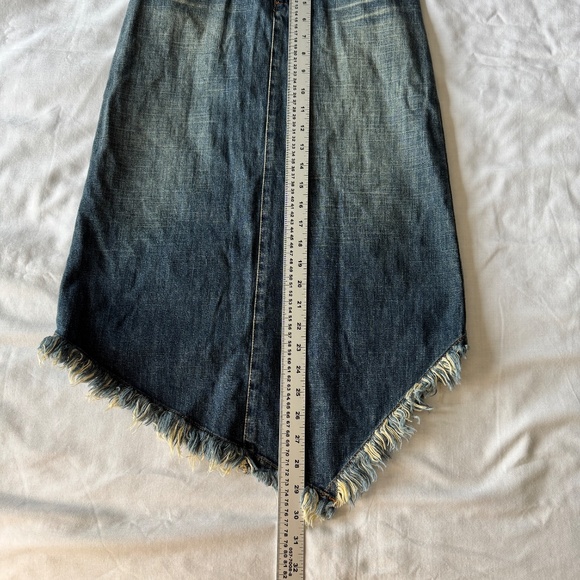 Miss Sixty Vintage Y2K Denim Asymmetric‎ Midi Jean Skirt Frayed Hem XS Festival - Picture 13 of 16